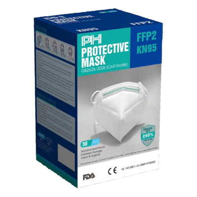 50 Pack - KN95 Folding Respirator Face Masks