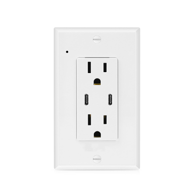 CRATUS.C2 - 4K UltraHD WIFI Streaming Nanny Cam Hardwired Functional USB-C & C Receptacle Outlet Plug