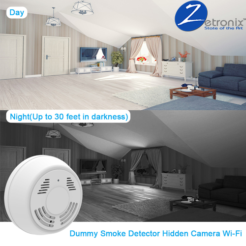 HD WIFI Nanny Cam Dummy Smoke Detector IR Night Vision Months