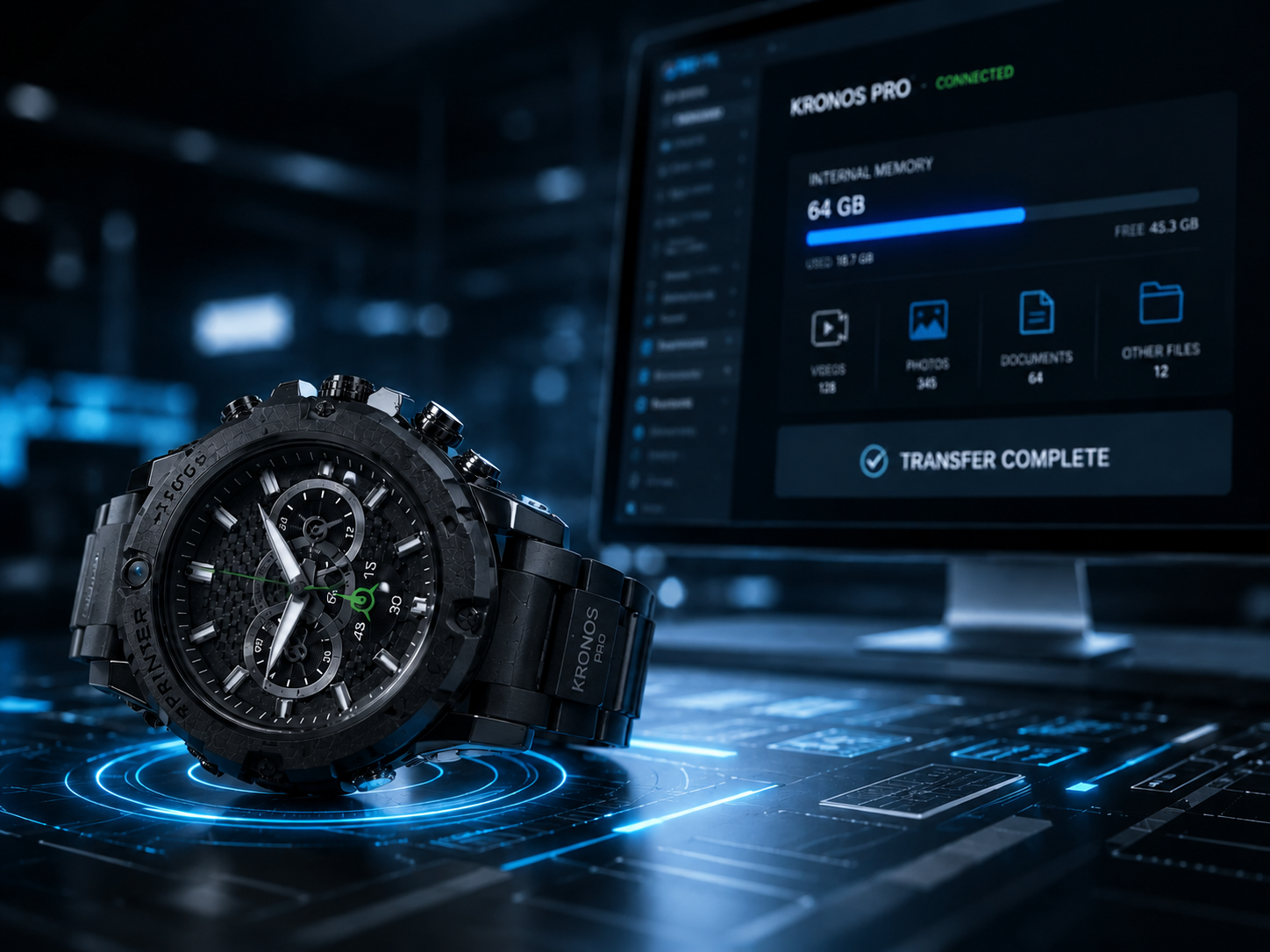 カメオ Kronos Pro - 2.7K SuperHD Wearable Camera Watch with LED