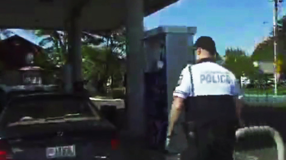 Dashcam video shows moments leading to officer-involved shooting at gas station